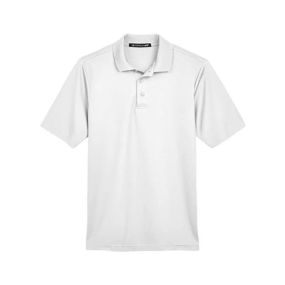 Devon & Jones Men's DG20 CrownLux Performance Plaited Polo - White - XS